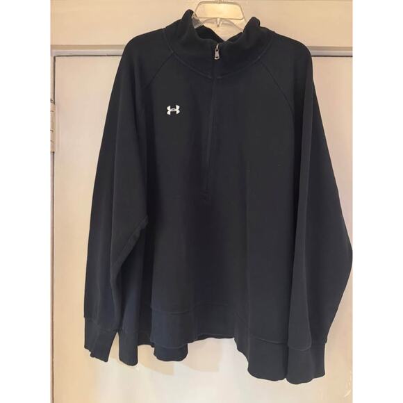 Under Armour Rival Terry Black Cotton-Blend Men's 1/2 Zip Pullover Sweater -3XL - Picture 7 of 8